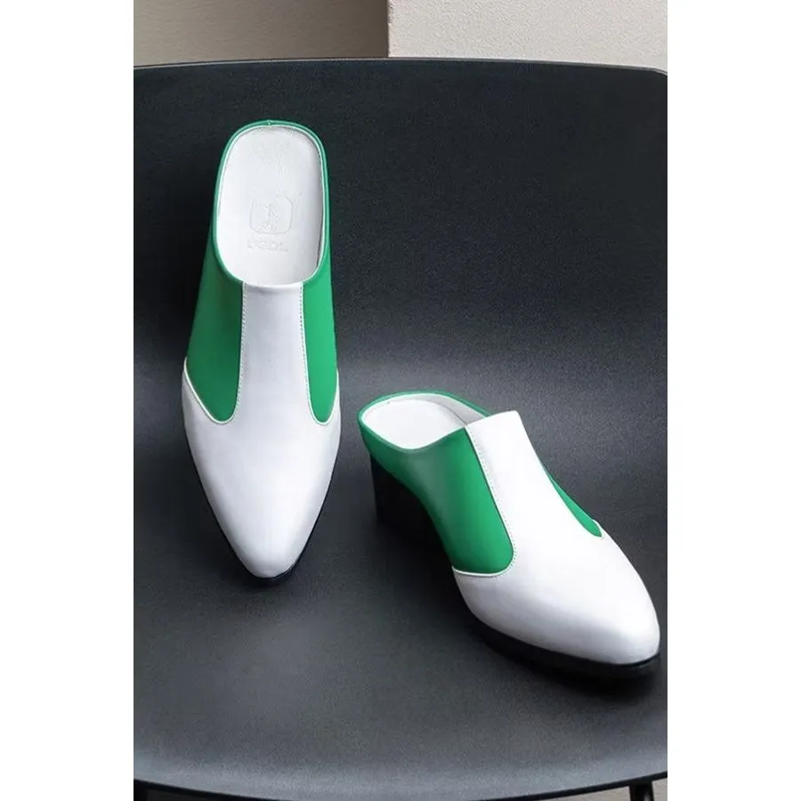 Elegant Pointed Toe LuxePoint Leather Business Slippers