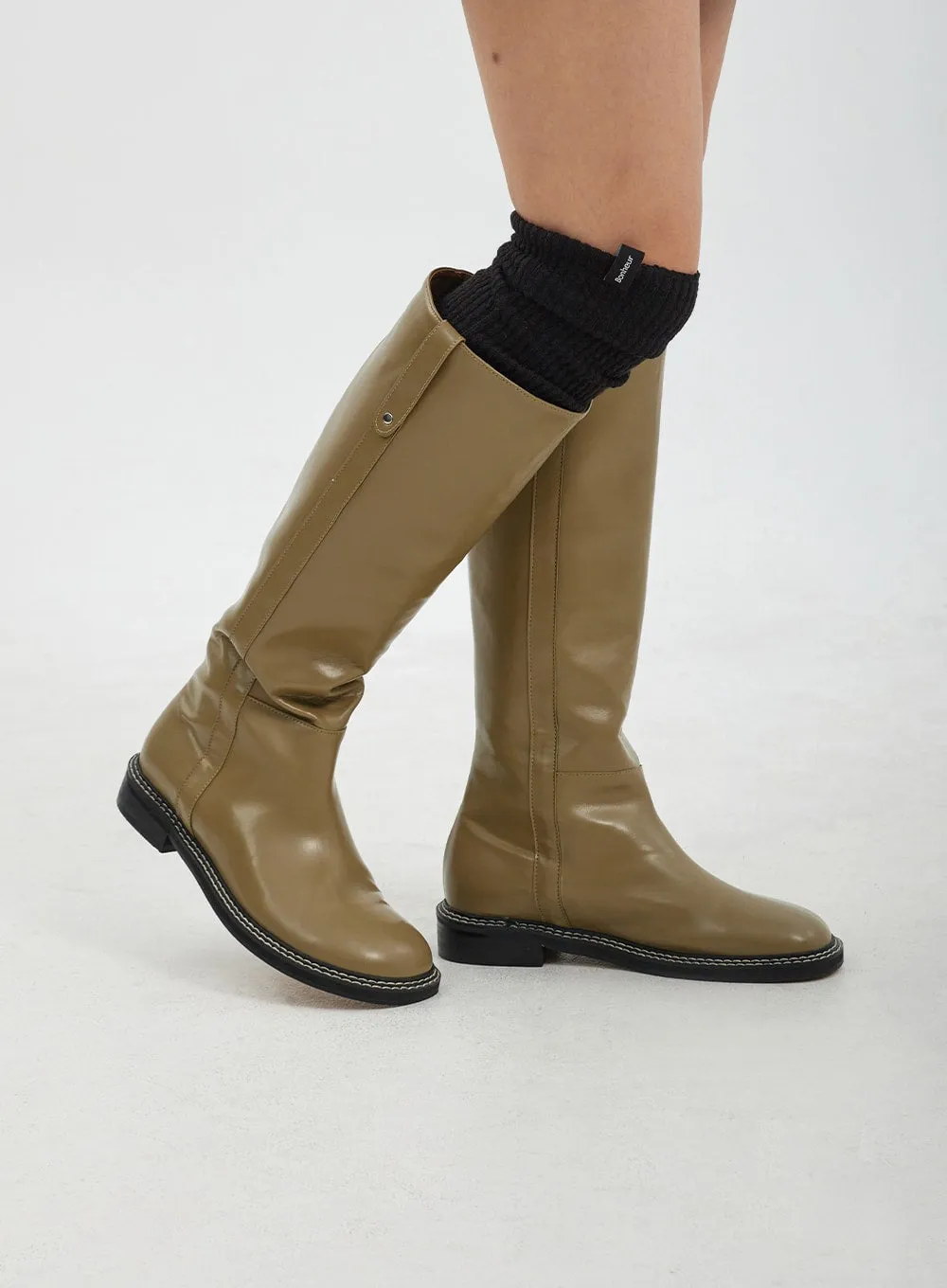 Faux Leather Knee High Boots CJ317