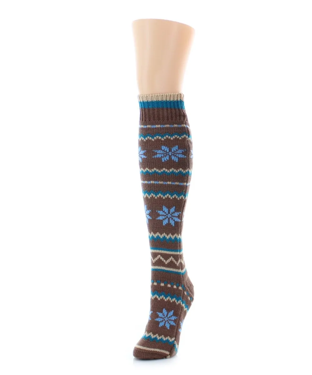 Flaketion Knit Knee High Flower Socks