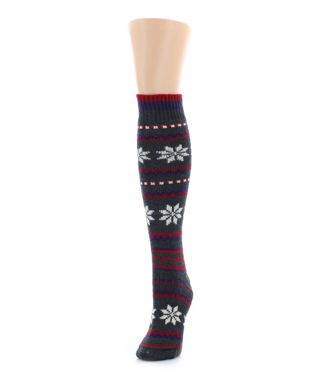 Flaketion Knit Knee High Flower Socks