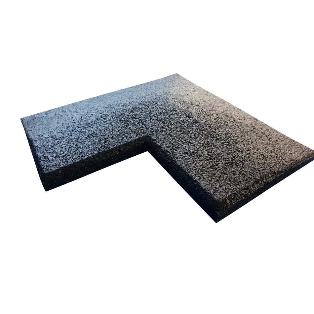 Flatline Black Rubber Gym Flooring 20mm Corners and ramps (edges)