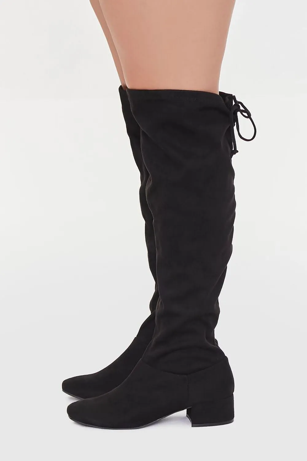 Forever 21 Faux Suede Knee High Boots, Black