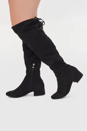 Forever 21 Faux Suede Knee High Boots, Black