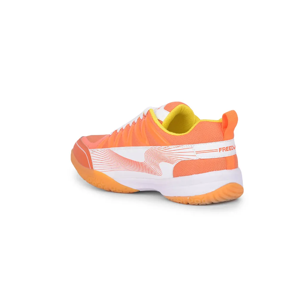 FREEDOM Sports Orange Badminton & PickleBall Shoes For Men GRIPPER-01 By Liberty