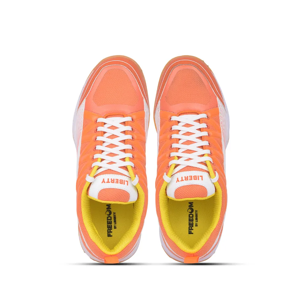 FREEDOM Sports Orange Badminton & PickleBall Shoes For Men GRIPPER-01 By Liberty