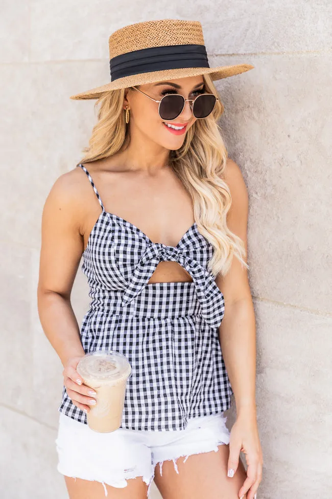 Genuine Heart Black/White Gingham Cut out Tank FINAL SALE