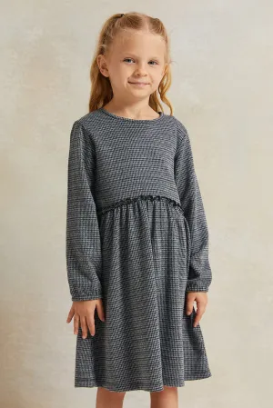 Girls Multicolour Jacquard Dress