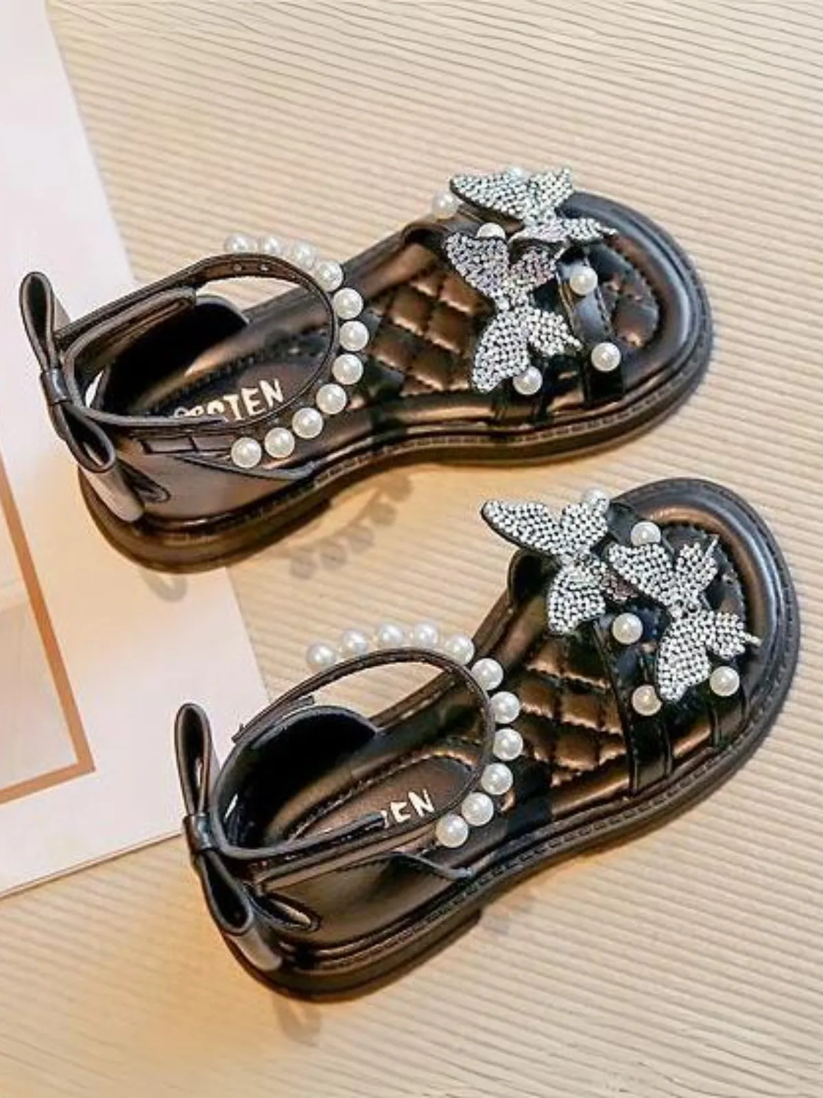 Girls Pearl Butterfly Sandals by Liv and Mia