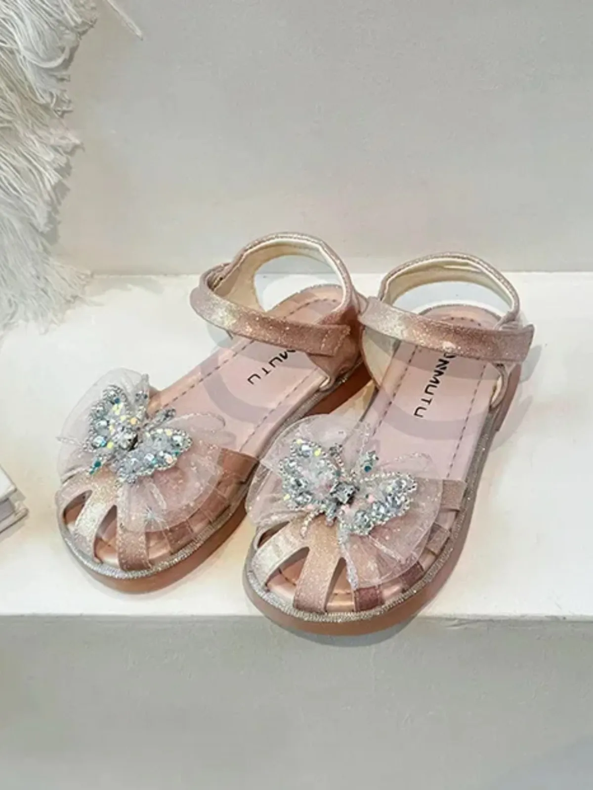 Girls Sparkly Butterfly Sandals By Liv and Mia