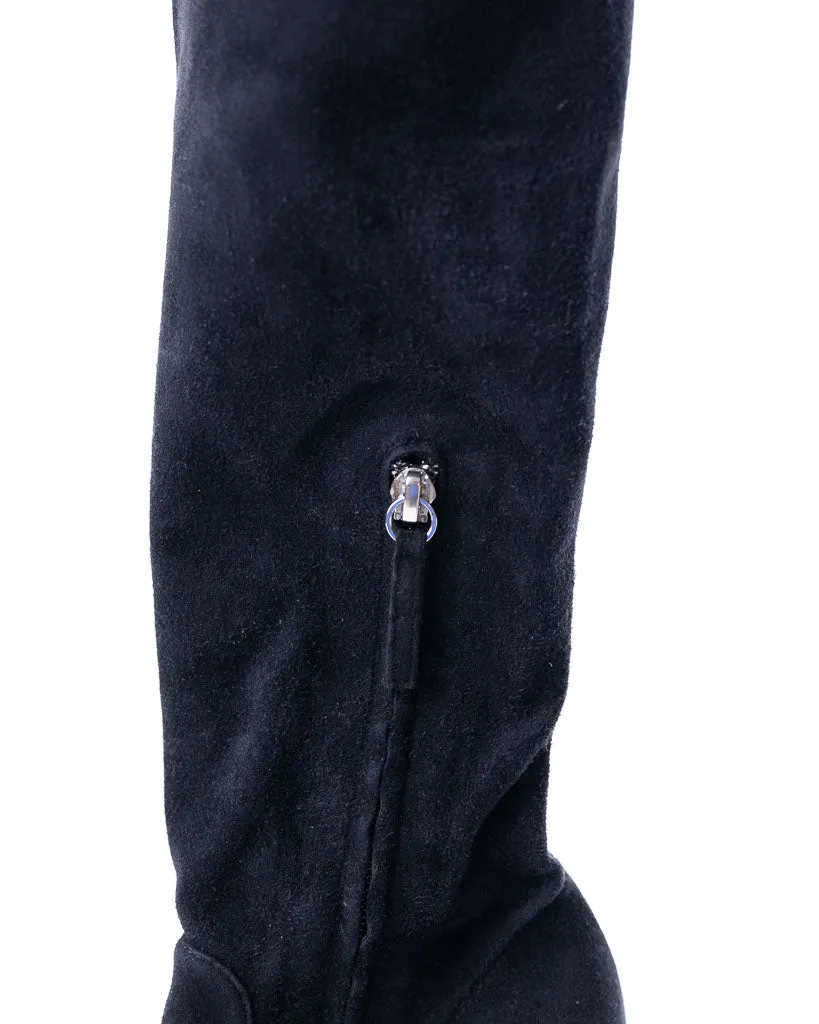 Giuseppe Zanotti Velvet Knee High Length Heeled Boots