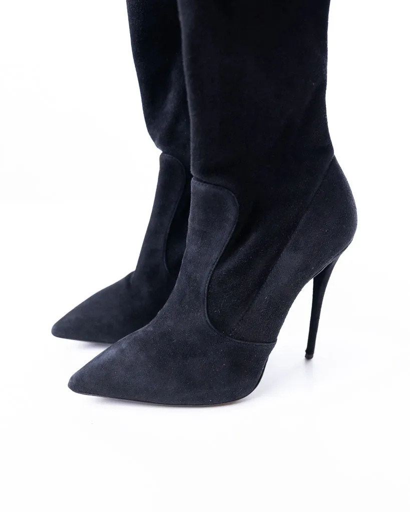 Giuseppe Zanotti Velvet Knee High Length Heeled Boots