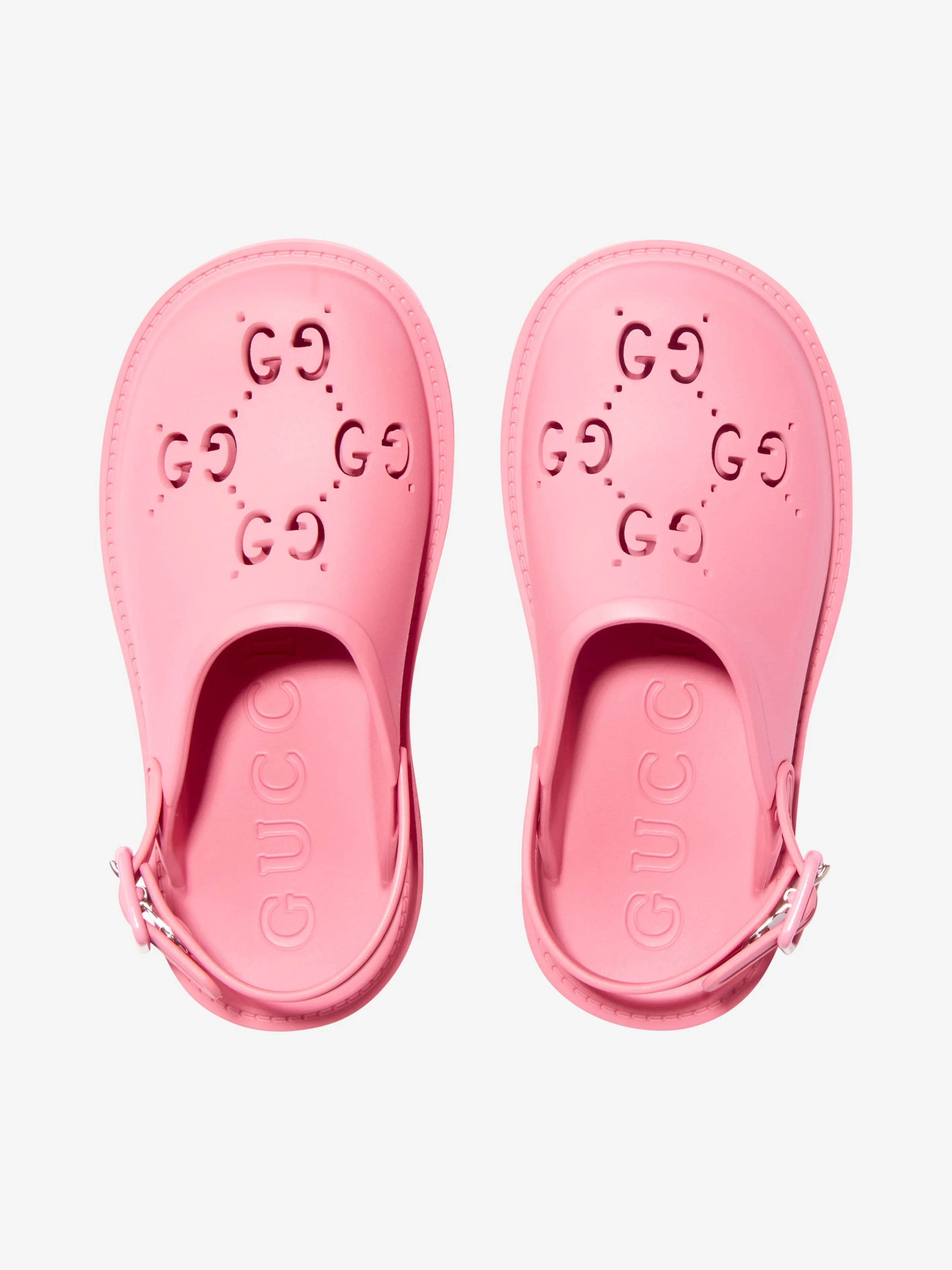 Gucci Girls GG Rubber Sandals in Pink