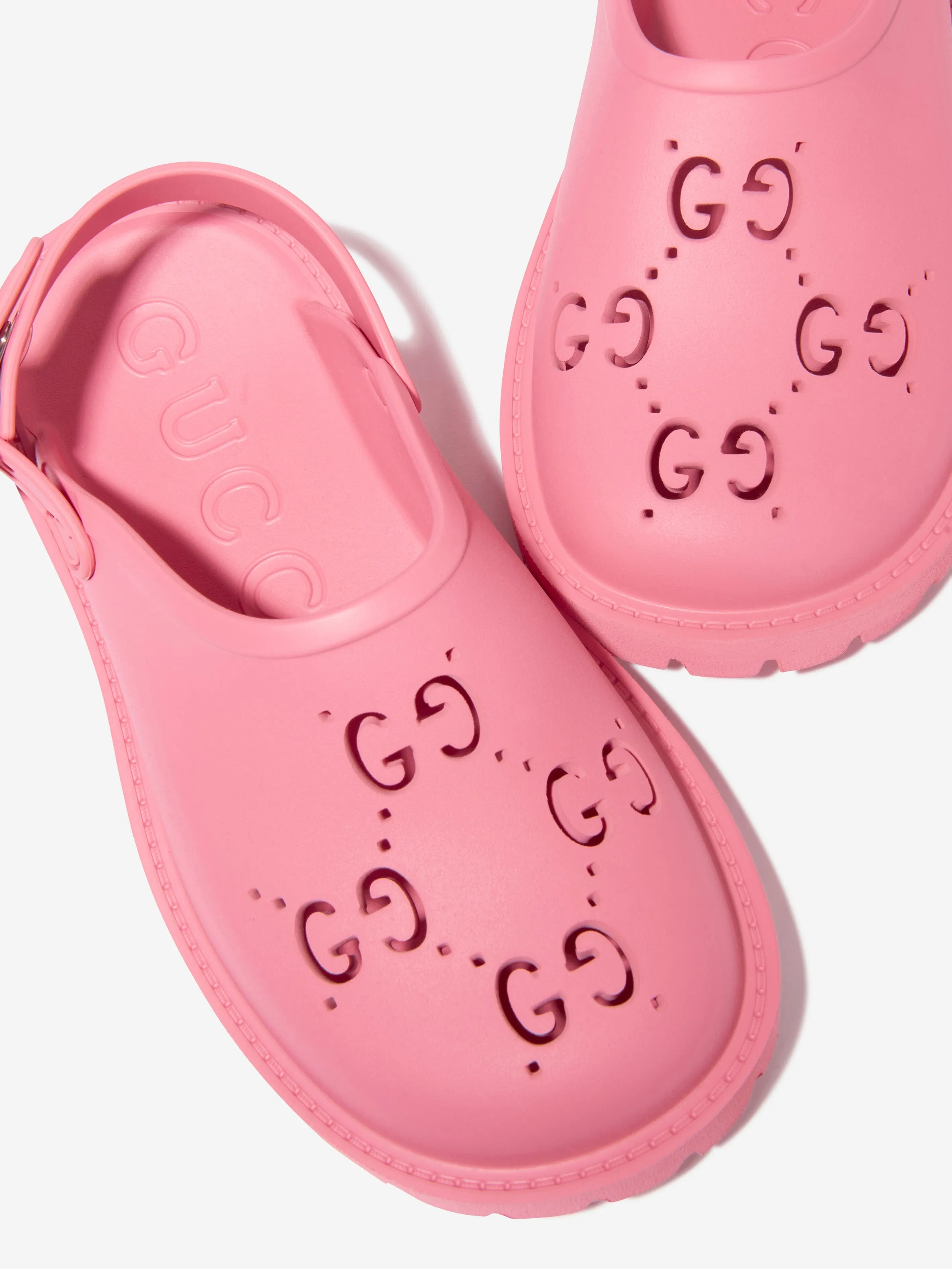 Gucci Girls GG Rubber Sandals in Pink