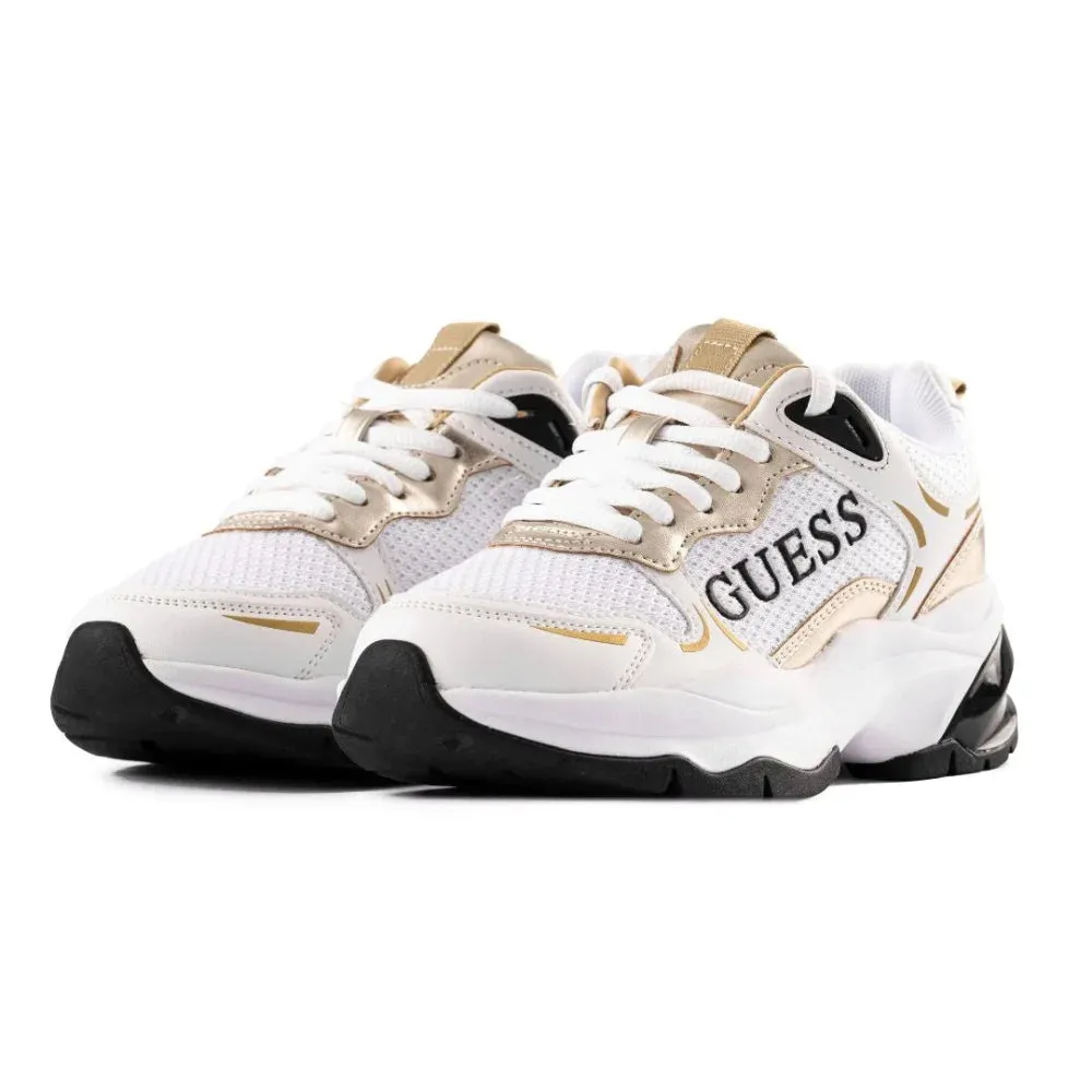 GUESS Tamaa Metallic Mesh Sneakers Women - WHTGLD