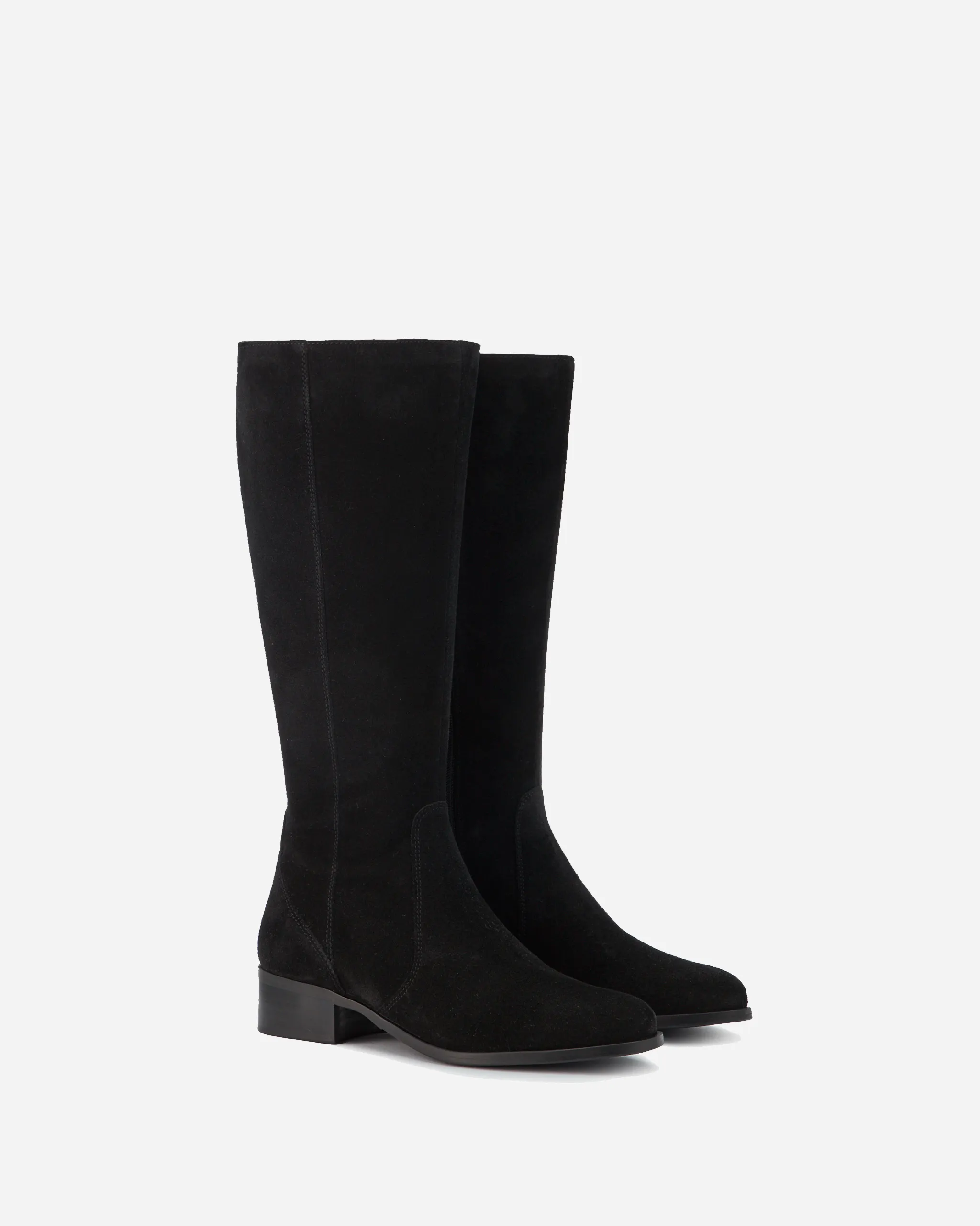 Haltham Standard Knee High Boots in Black Suede