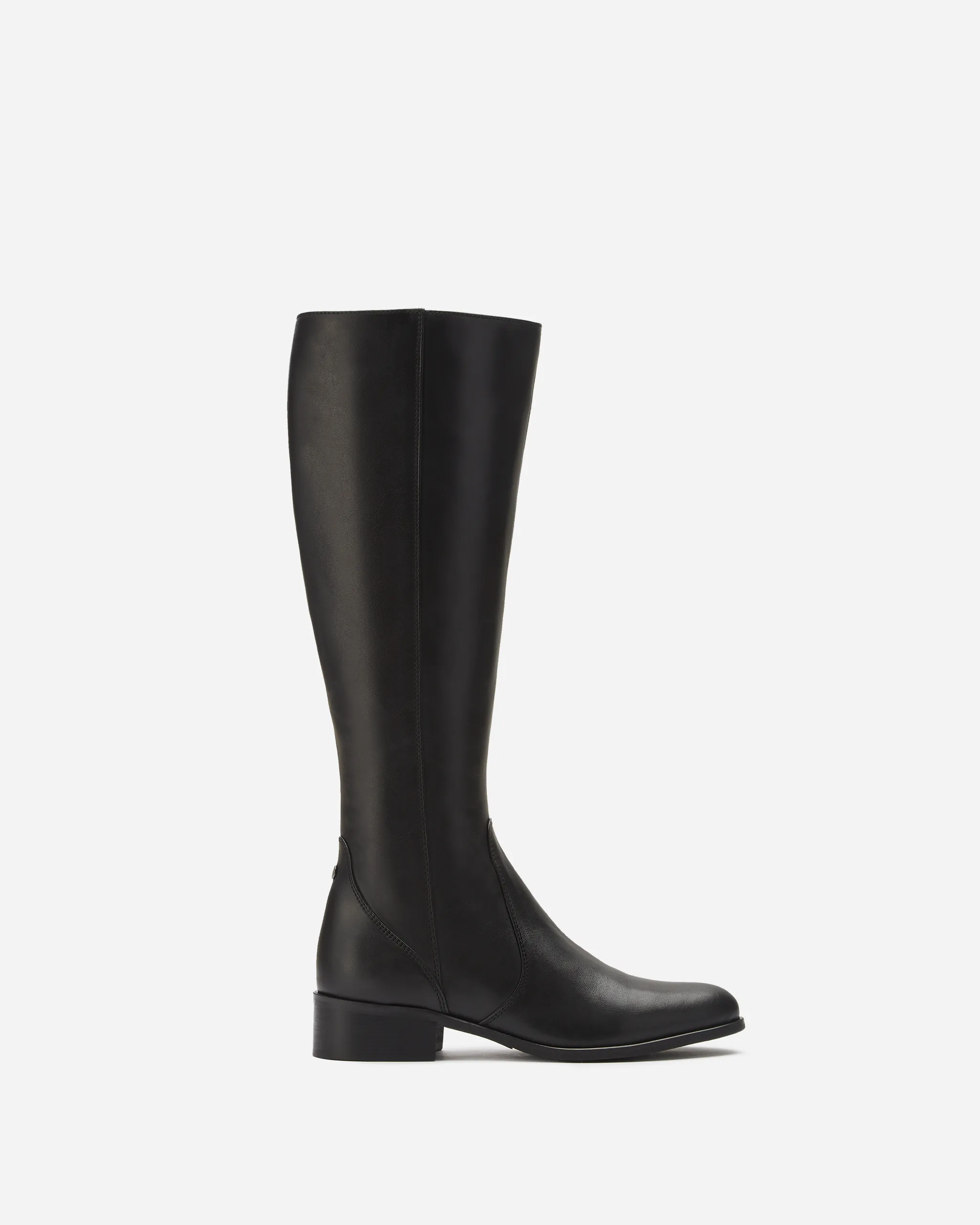 Haltham Tall Knee High Boots in Black Leather