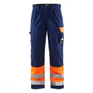 High&#x20;Vis&#x20;Trousers&#x20;1584&#x20;High&#x20;Vis&#x20;Oranje&#x2F;Marine&#x20;-&#x20;Bl&#xE5;kl&#xE4;der