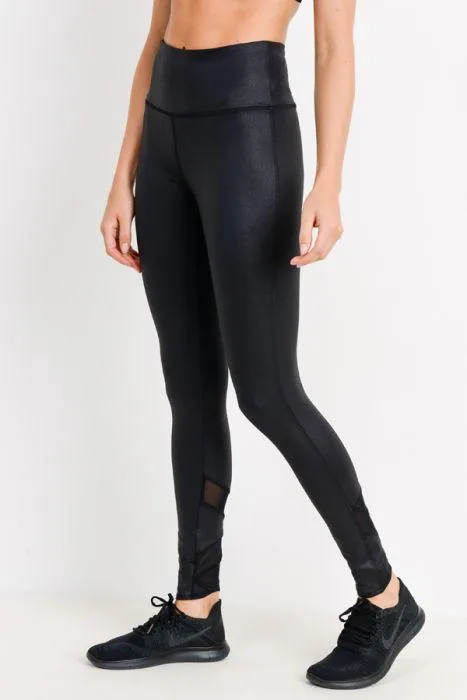 Highwaist Foil Zig-Zag Mesh Leggings