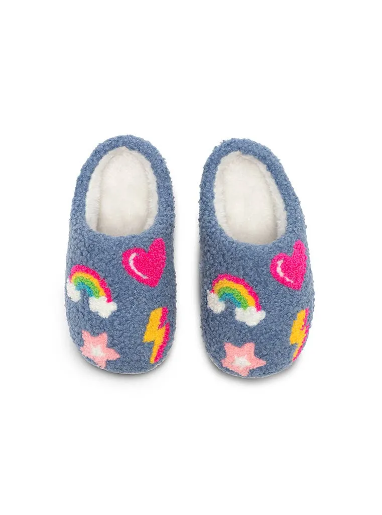 Indoor / Outdoor Slippers - Kids - Iconic Symbols - Blue