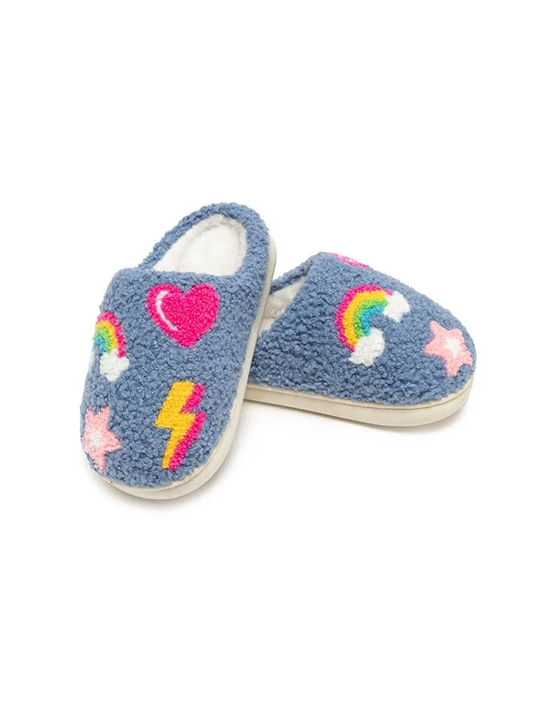 Indoor / Outdoor Slippers - Kids - Iconic Symbols - Blue