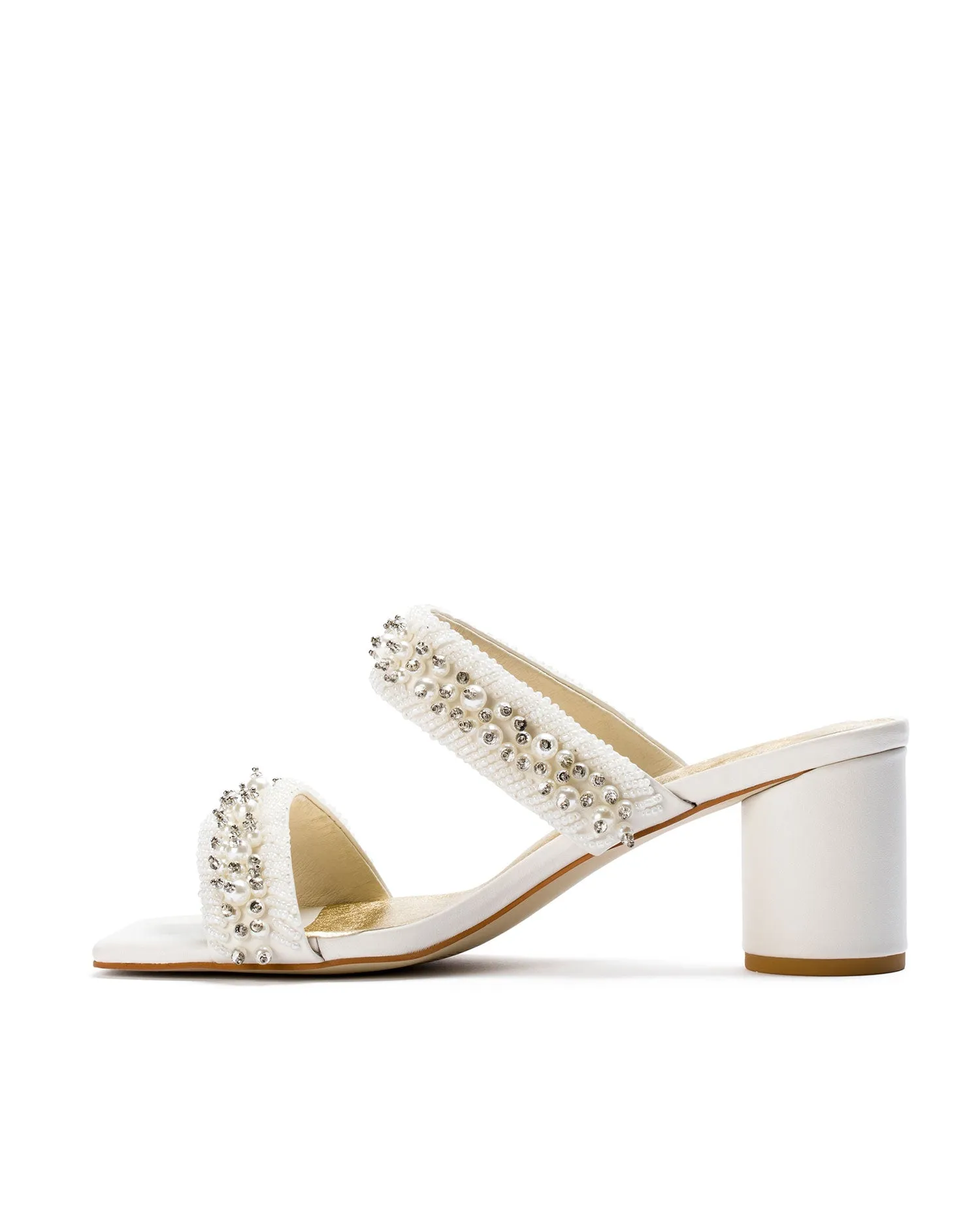 INFINITY - IVORY BEADED BRIDAL MULES