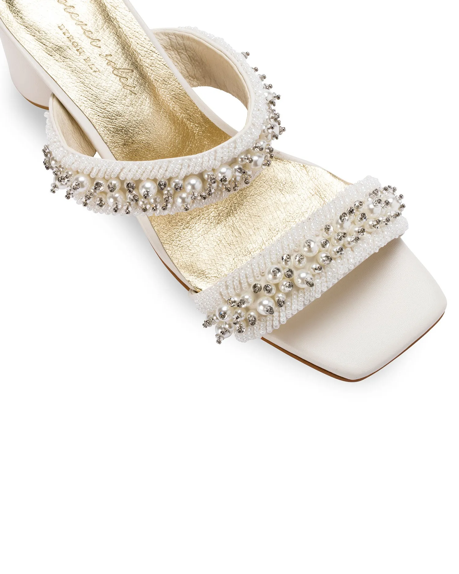 INFINITY - IVORY BEADED BRIDAL MULES