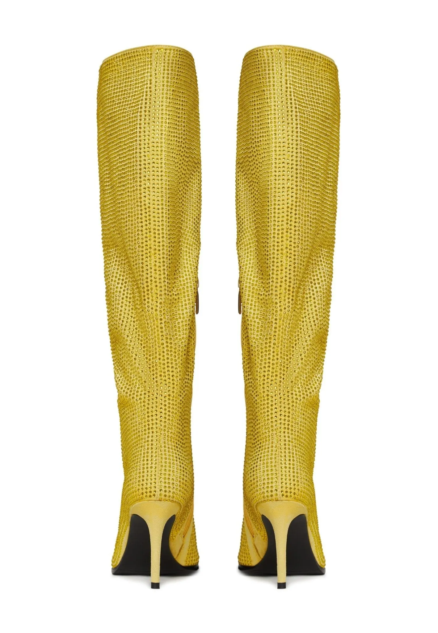 Jewel Stiletto Knee High Boots Mili - Yellow