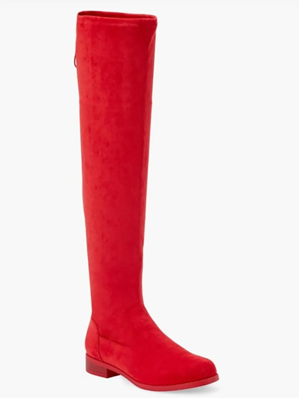 Justfab Size 10 Red Faux Suede Knee Boots NWOB