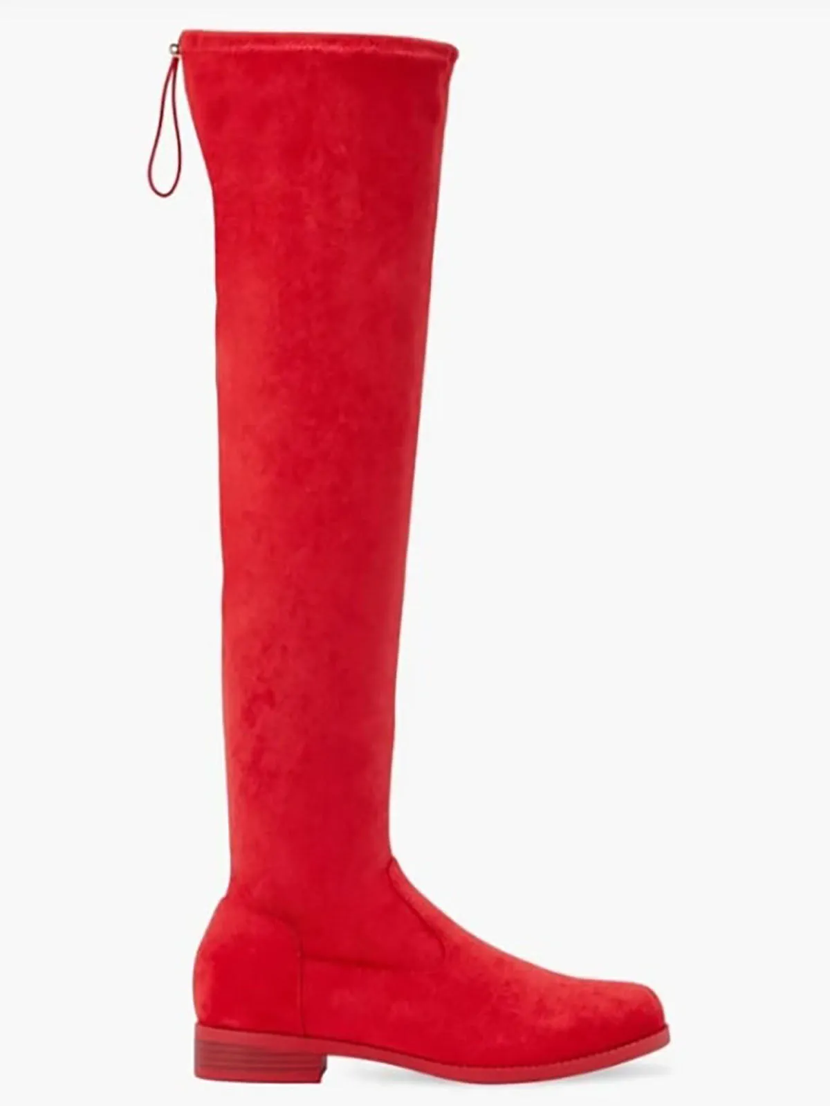 Justfab Size 10 Red Faux Suede Knee Boots NWOB