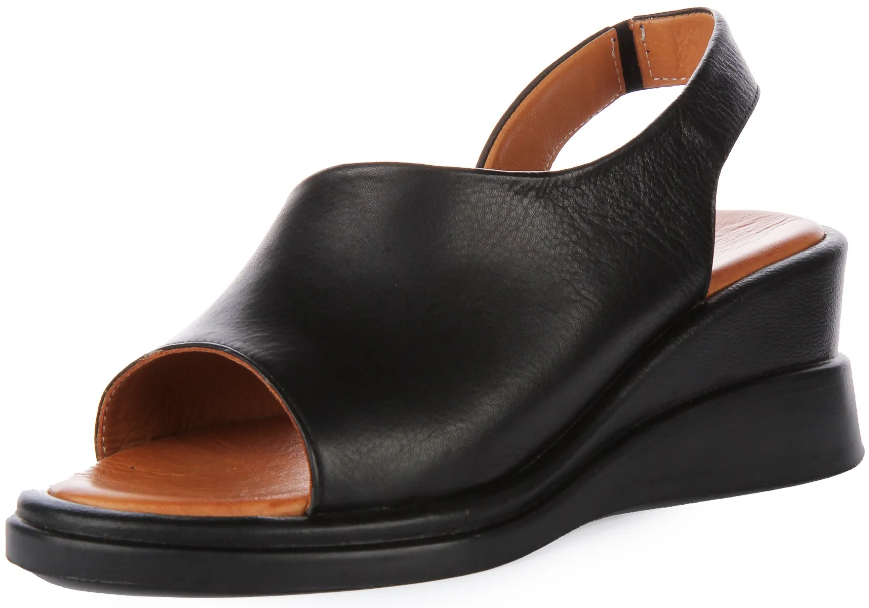 Justinreess England Nessa Wedge Sandal In Black For Women