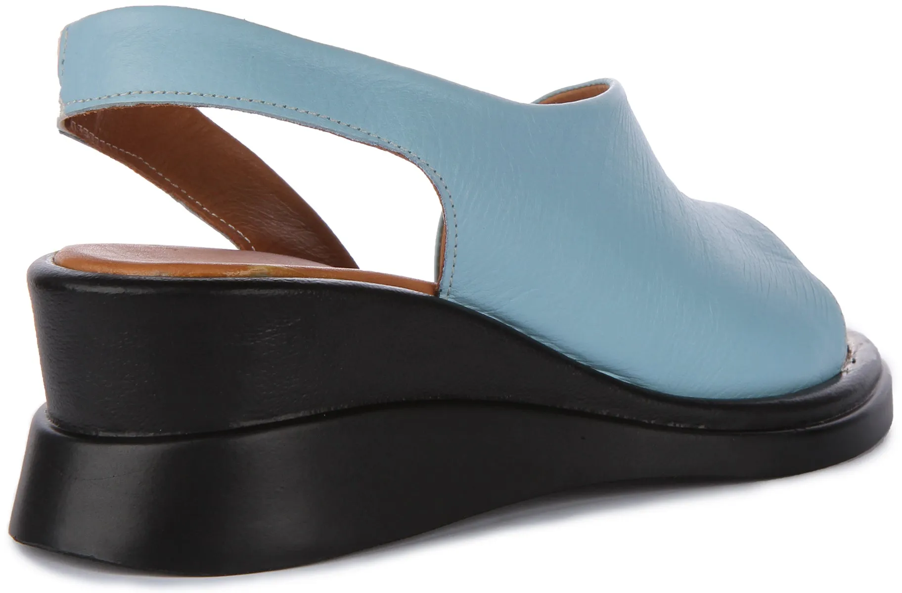 Justinreess England Nessa Wedge Sandal In Blue For Women