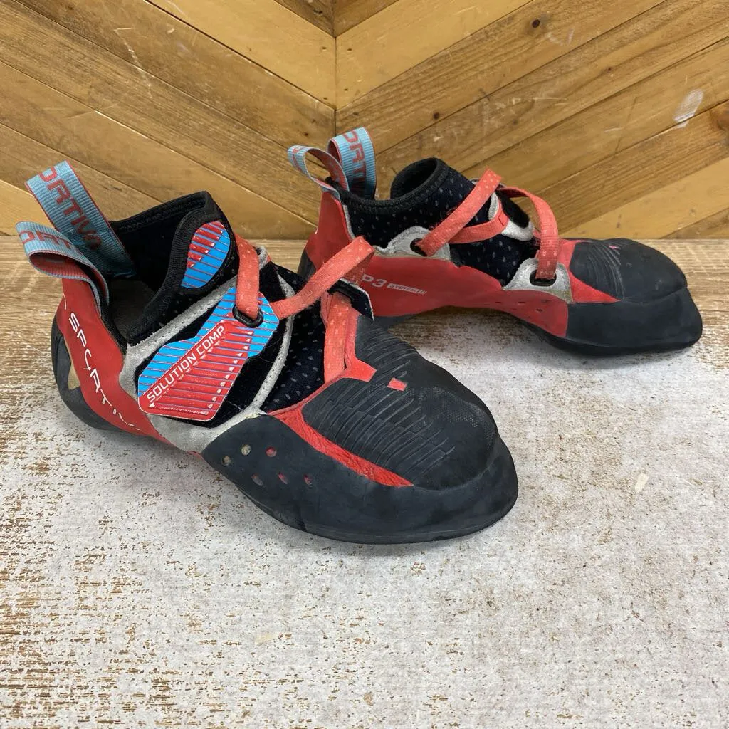 La Sportiva - Women's Solution Comp Climbing Shoes - MSRP $240: Red/White/Blue/Black-unisex-39.5