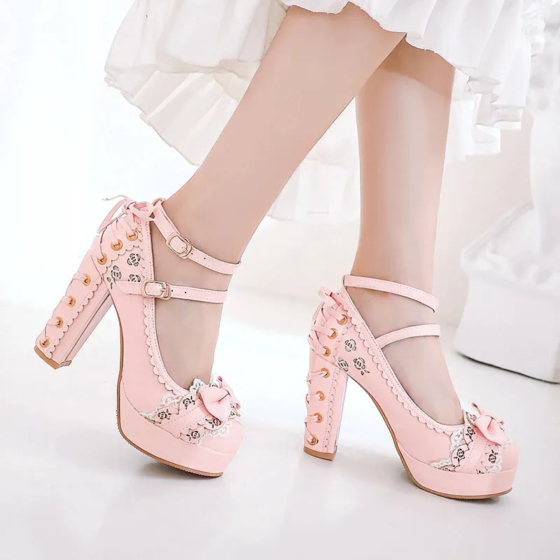 Lacy Corset High Heels