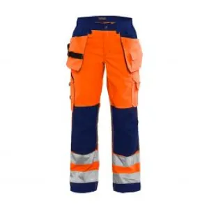 Ladies&#x20;High&#x20;Vis&#x20;Trousers&#x20;7156&#x20;High&#x20;Vis&#x20;Oranje&#x2F;Marineblauw&#x20;-&#x20;Bl&#xE5;kl&#xE4;der