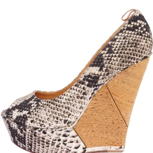 LANVIN PYTHON CANVAS PRINT WEDGE