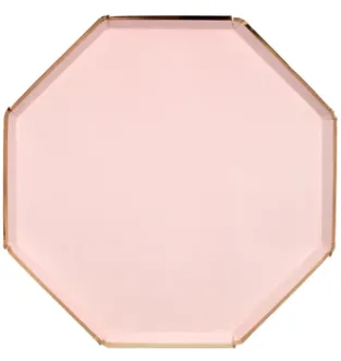 Large Octagonal Plate Dusty Pink