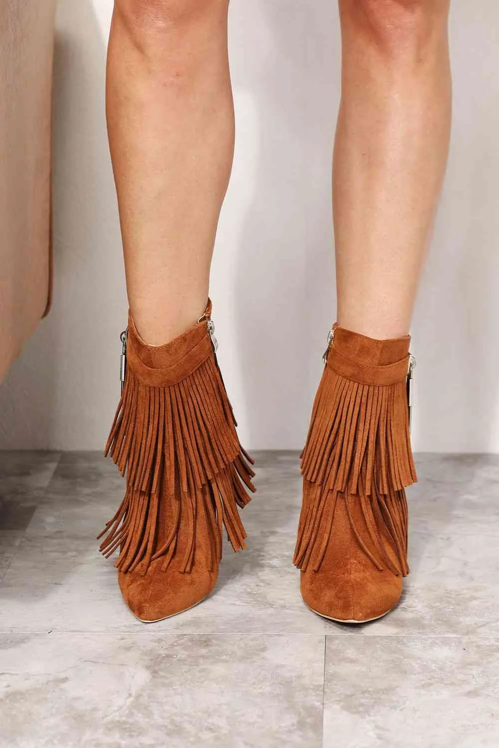 Legend Tassel Wedge Heel Chelsea Boots (Ochre Color)