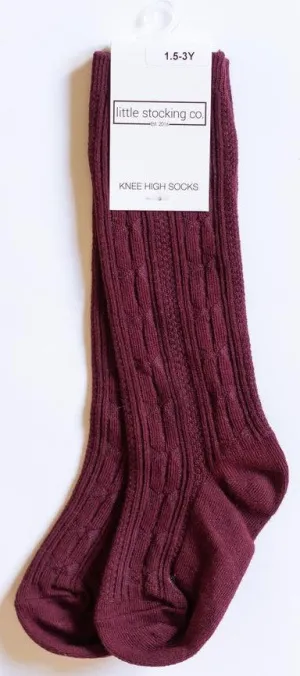 Little Stocking Co Knee High Socks - Wine