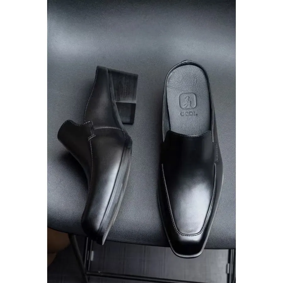 Luxury Elegant Leather Business Slippers