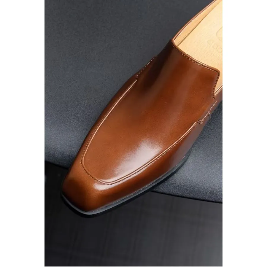 Luxury Elegant Leather Business Slippers