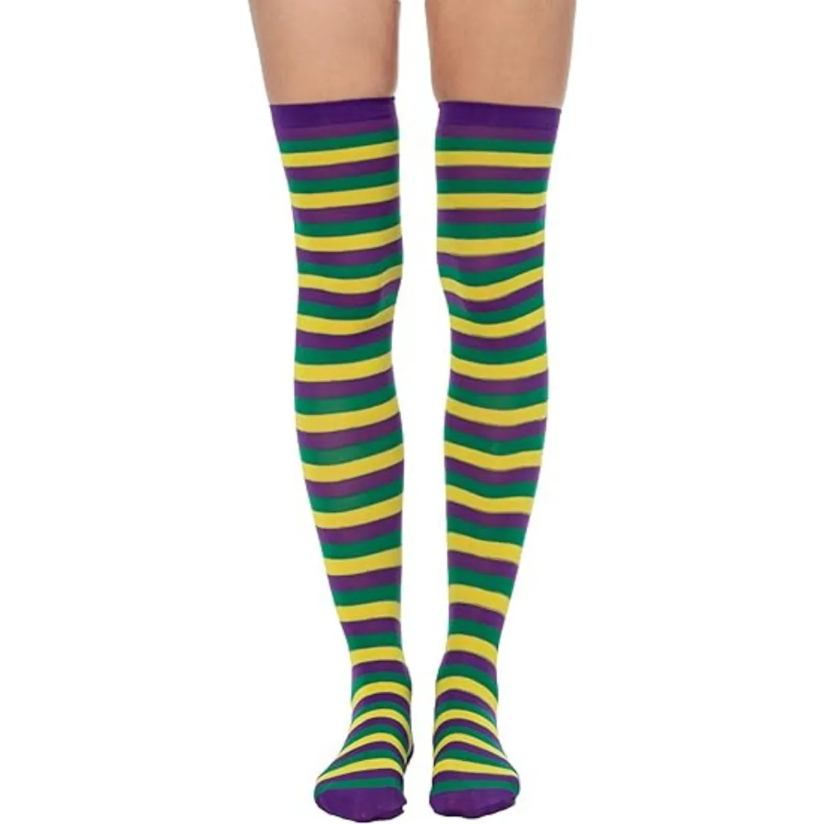 Mardi Gras Striped Knee High Stocking