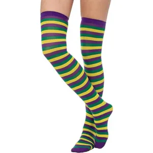 Mardi Gras Striped Knee High Stocking