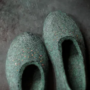 MARGOT - Forest Green - Customisable ballerinas slippers