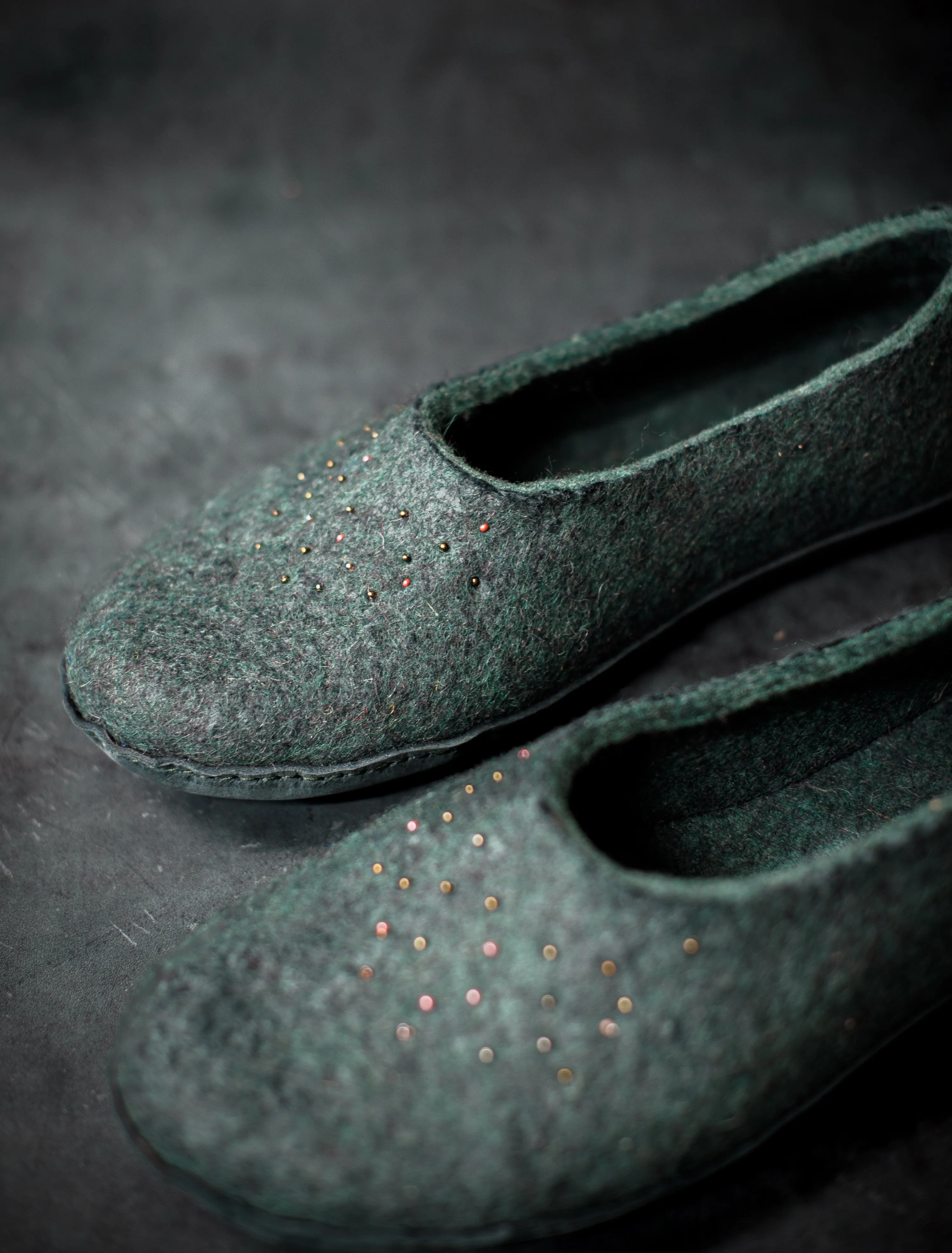 MARGOT - Forest Green - Customisable ballerinas slippers