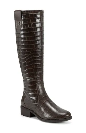 MARTHA STEWART - Leather Block Heel Knee-High Boots