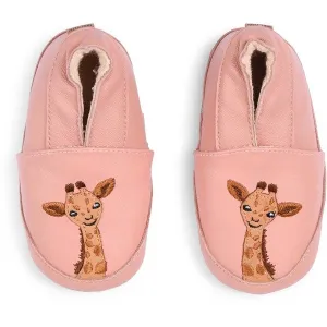 MELTON Giraffe Leather Slippers Rose Dawn