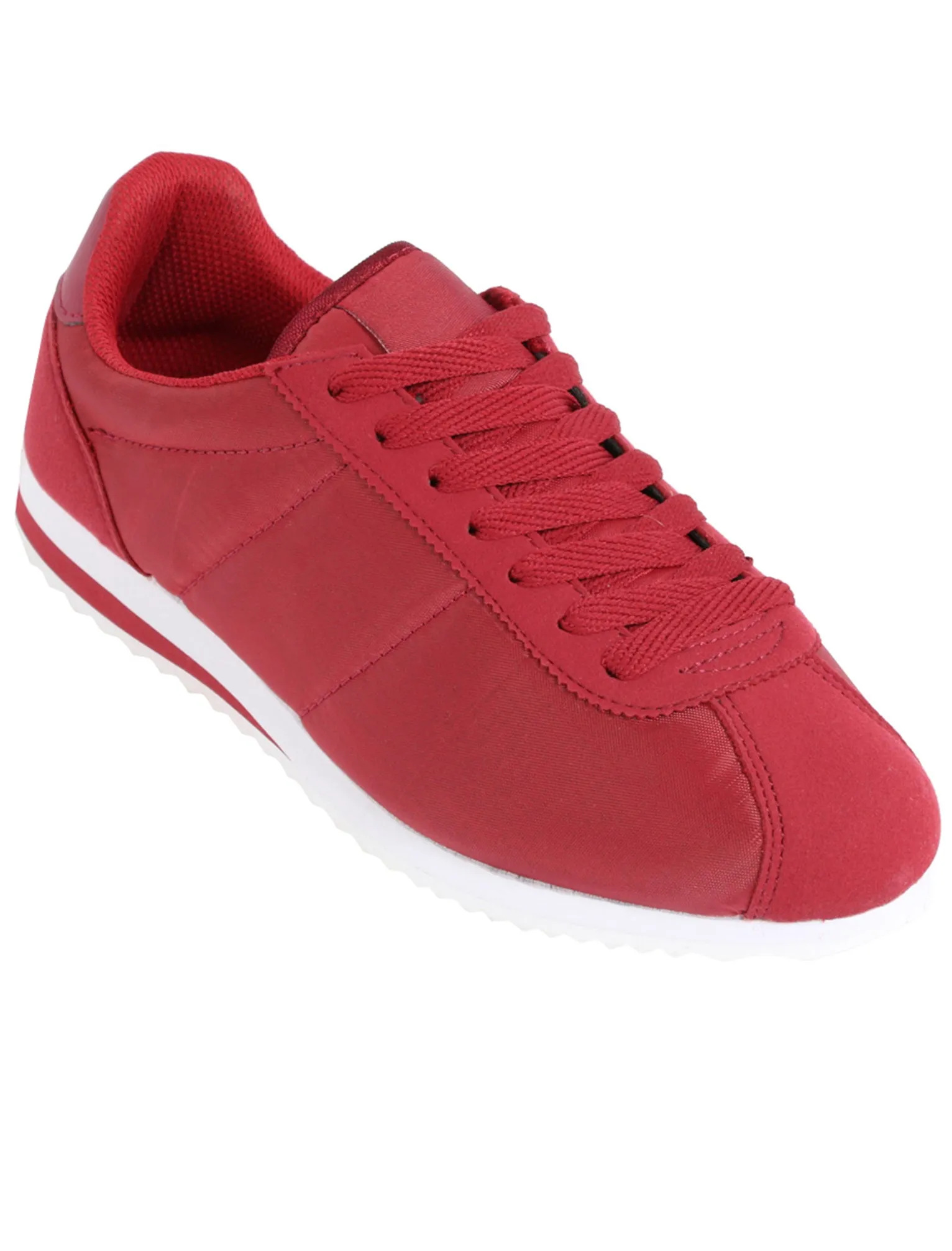 Mens Hurley Quilted Lace Up Fashion Trainers in Claret