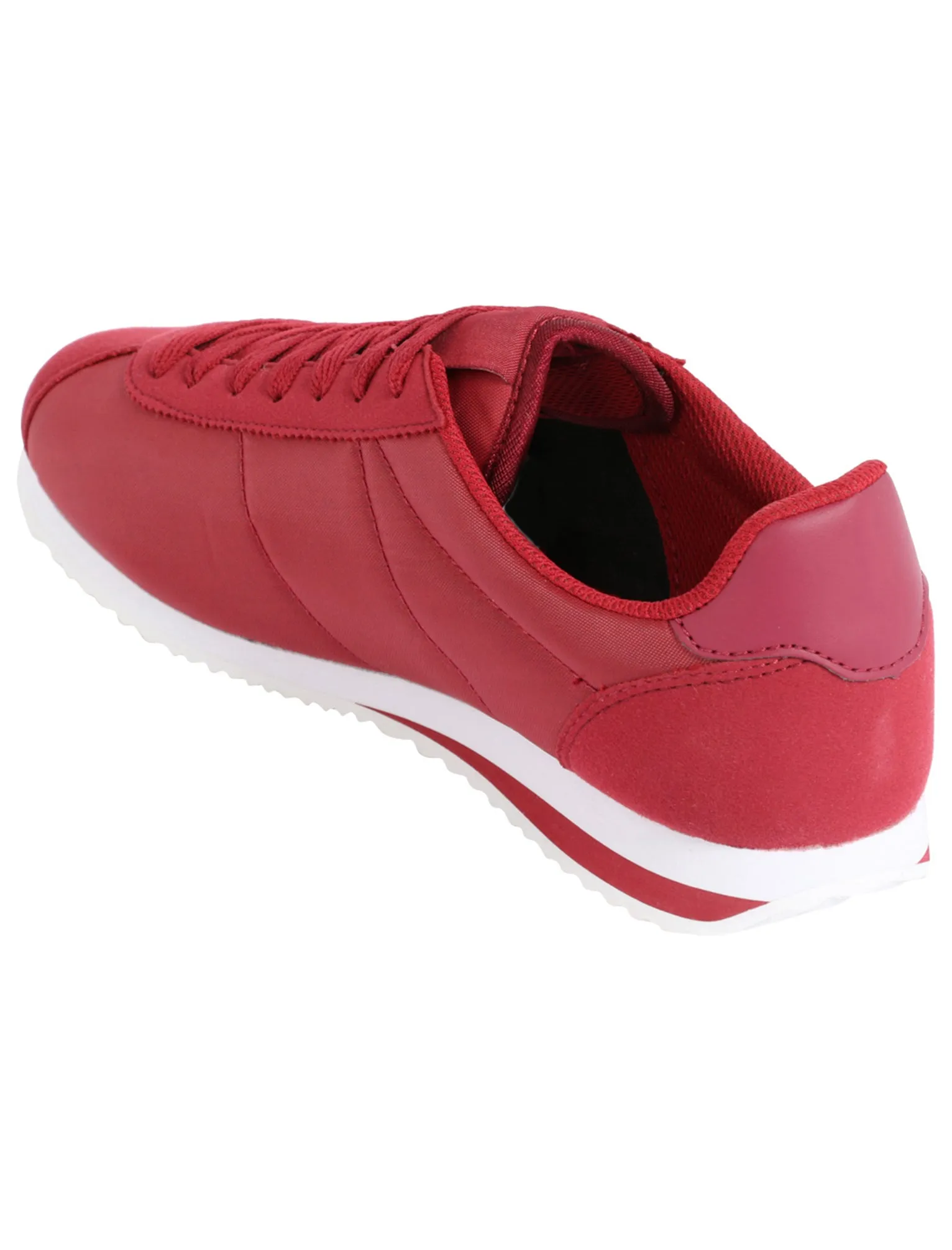 Mens Hurley Quilted Lace Up Fashion Trainers in Claret