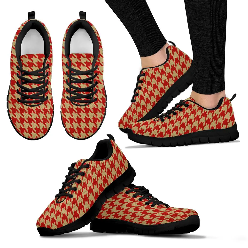 Mesh Sneakers_Red on Vegas Gold_S_HT Pattern