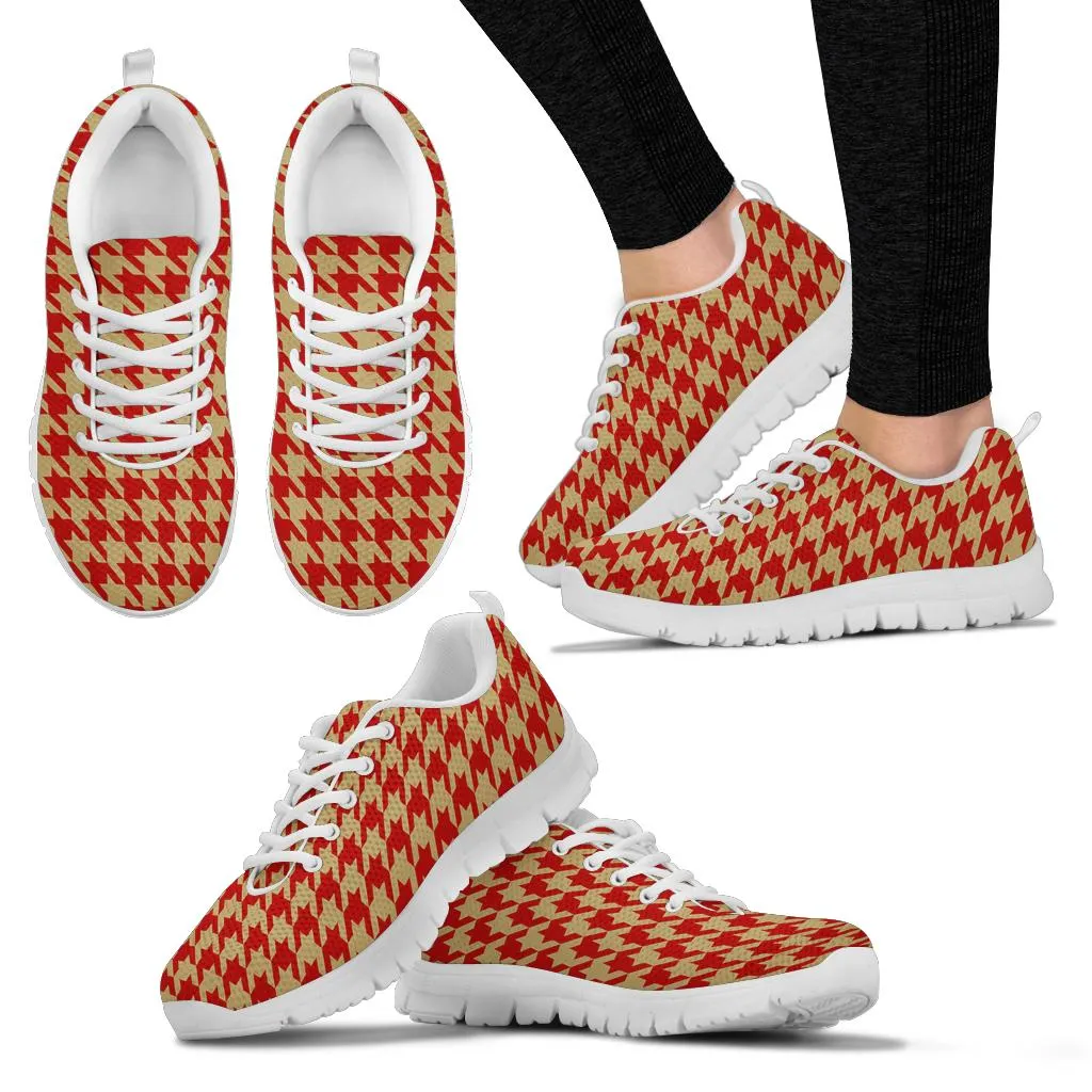 Mesh Sneakers_Red on Vegas Gold_S_HT Pattern